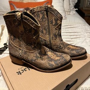 Brand New in Box Liberty Black Courtney Python Ankle Booties